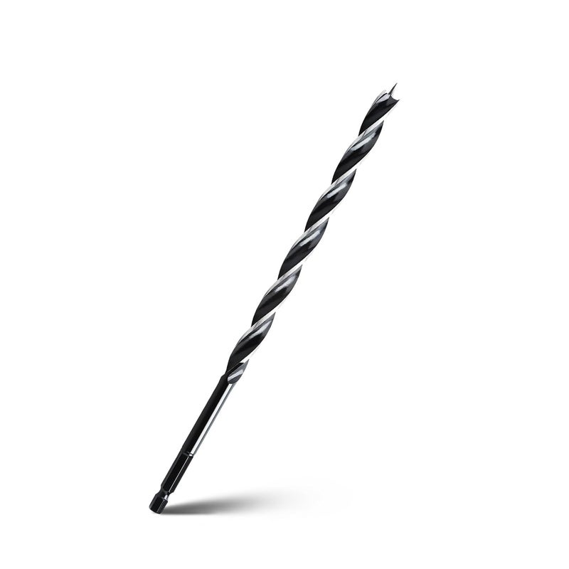 WOBLLMX 1/4" x 10" Auger Drill Bit for Wood, Hex Shank Tri Flute Ship Auger Long Drill Bit for Soft and Hard Wood,Tree Stump,Plastic,Drywall and Composite Materials - Image 1